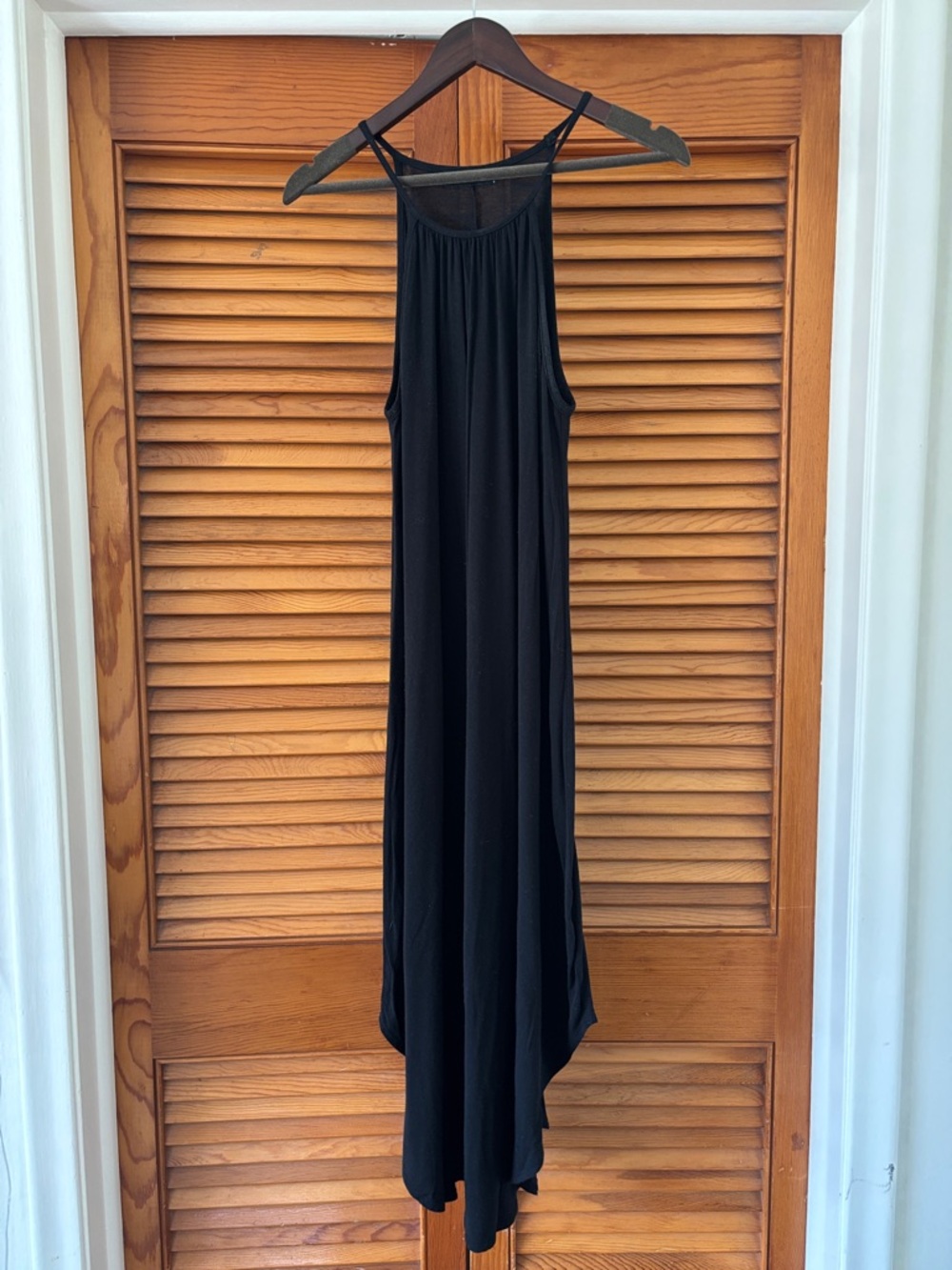 Elegant Black High-Low Halter Dress